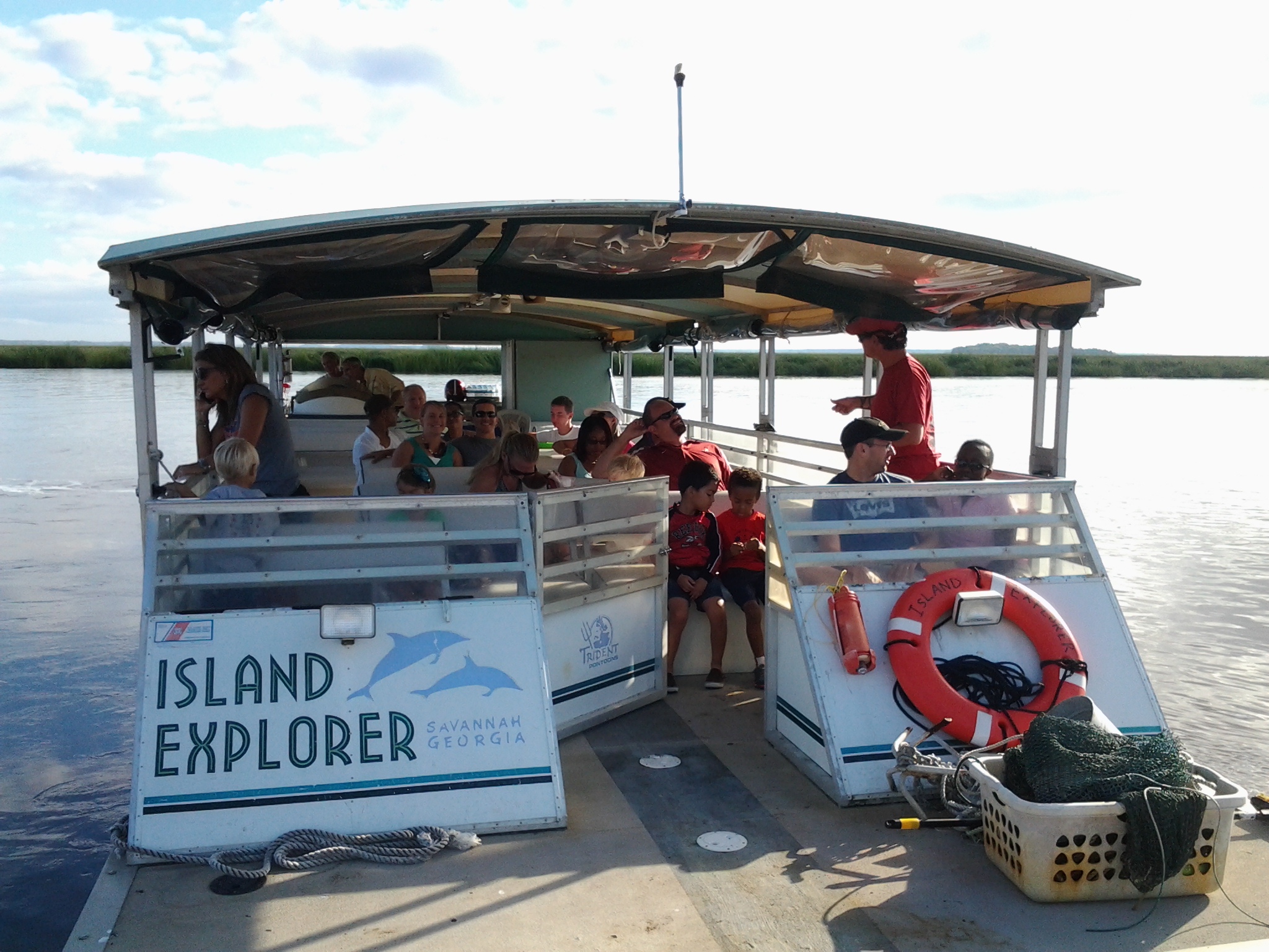 Residents get ready to set sail on a tour of Ossabaw Island and Redbird Creek during the first resident island cruise in September 2013. 